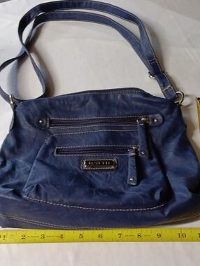 Rosetti Navy Blue Faux-Leather Shoulder Bag